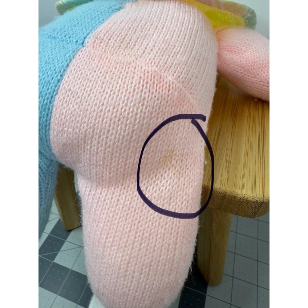 VTG Eden Pastel Clown Plush Knit Baby Color Block‎ 12